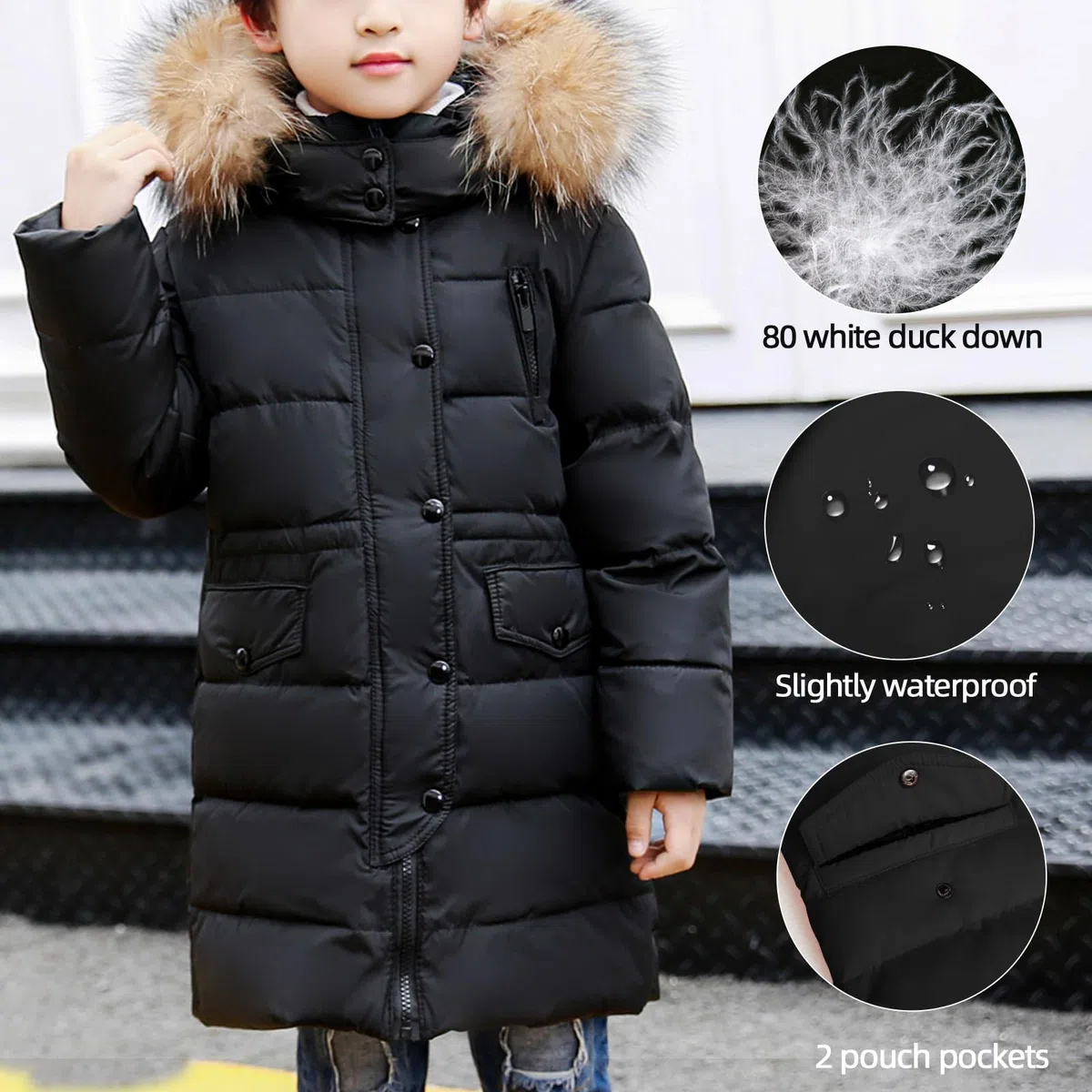 MEILONGER Garçons Filles hiver vestes doudounes enfants Ski vestes à capuche doudoune épais dchneesuit manteau coupe - vent et imperméable