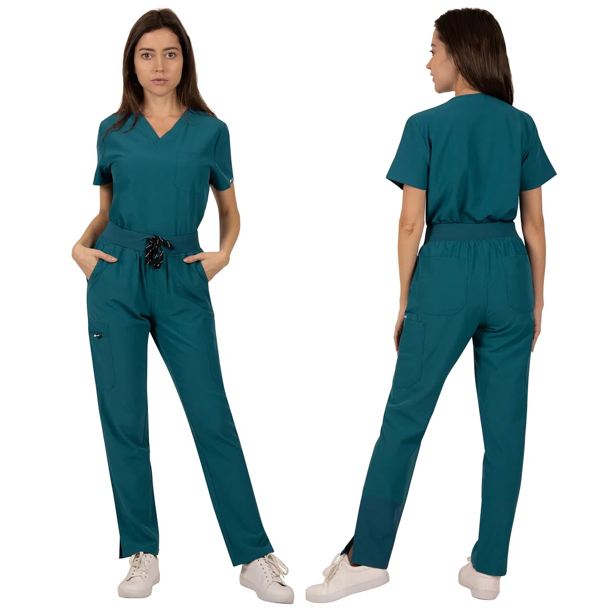 B-well Bella Uniforme Médicale Femme Élastique Ensemble: Haut et Pantalons + Blouse Medicale Femme/Vêtements Médicals Tenue Infirmiere