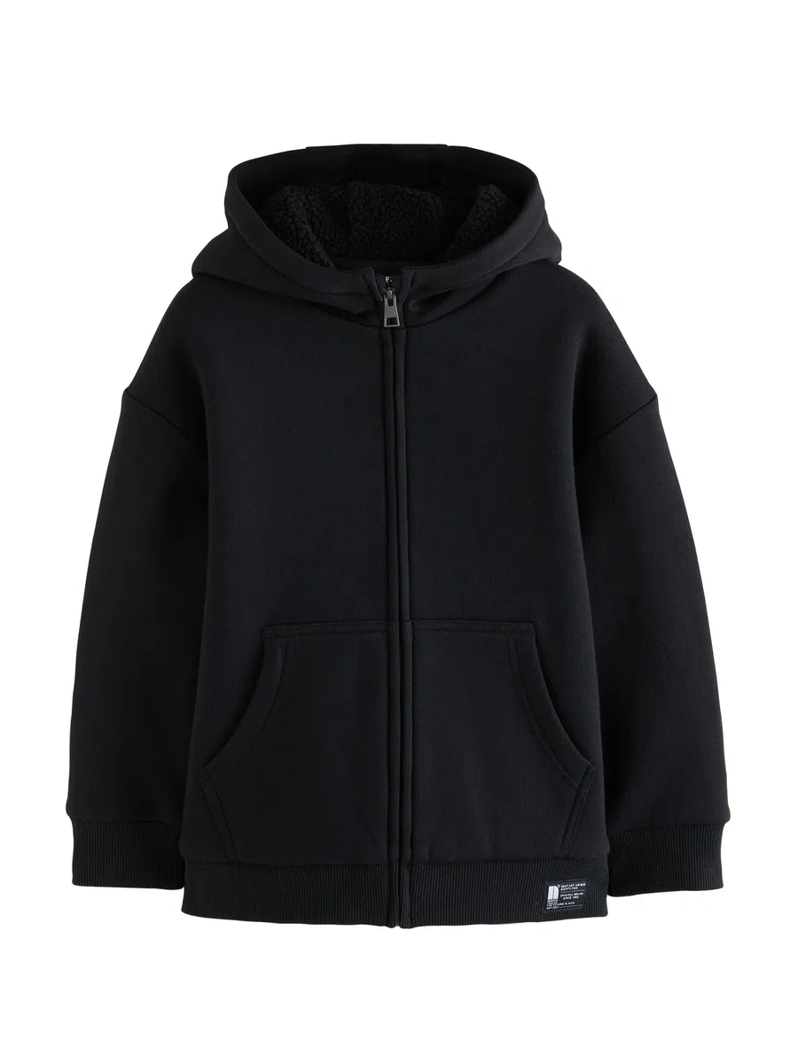 NEXT Garçon Sweat à Capuche zippé en Polaire Imitation Peau de Mouton