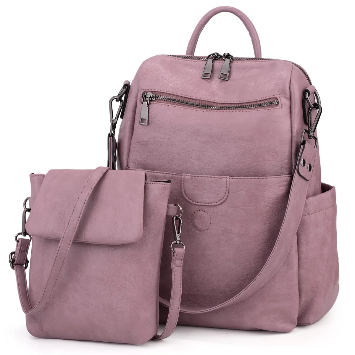 UTO Femme Sac à Dos avec Sangle Multi Poches Bien Organisé Similicuir Doux Vogue Cuir Synthétique