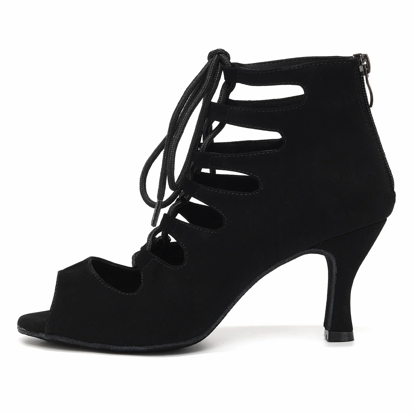 Chaussures de Danse Latine Femme Petit Talon Ouverte Bottes de Danse Salsa de Salon, Modèle YCL456