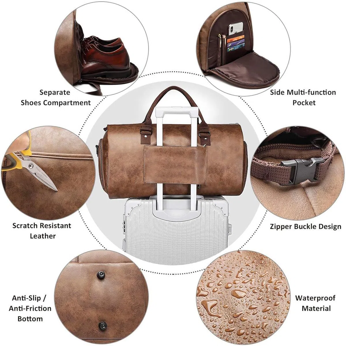 Sac de Voyage Pliable,Housse Costume Homme,Sac De Vêtements Pliable, avec Pochette À Chaussures,Sac De Costume Suspendu De ge