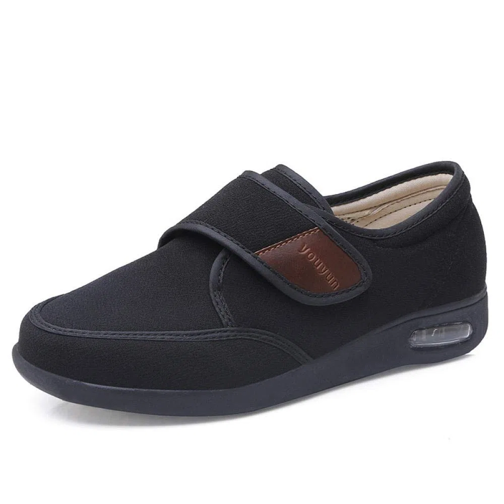 Chaussures de Marche de diabète,Chaussures pour Personnes âgées gonflées de Pied de Grande Taille, Chaussures de Sport réglables-Noir_43,Chaussures à Coussin d'air pour diabétiques