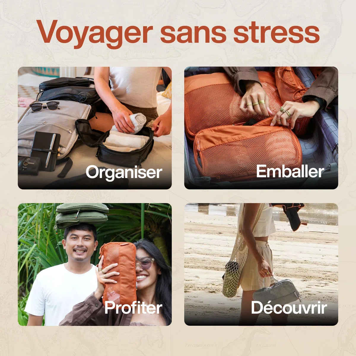TRAVEL DUDE Organisateur Valise Compressible – Sac de Compression Voyage, Packing Cubes et Pochette Rangement – Idéal pour Rangement Valise et Organisation de Voyage