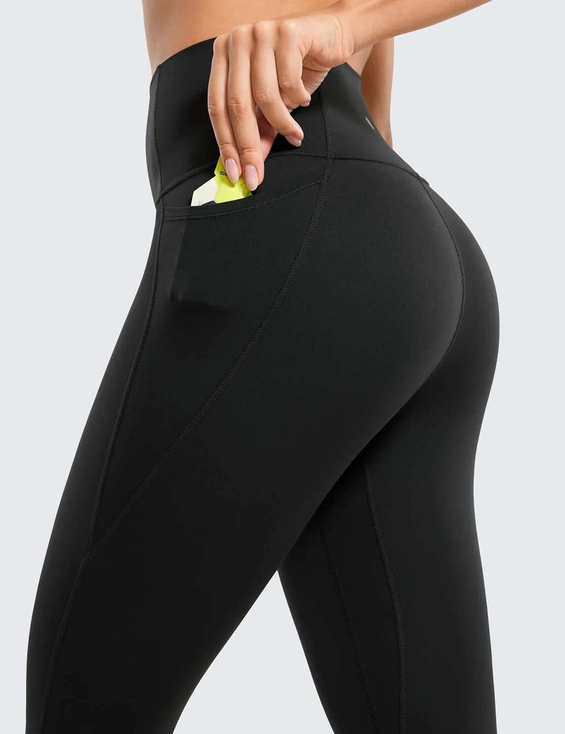 CRZ YOGA Femmes Butterluxe Leggings Taille Haute de Doux Entraînement Pantalon avec Poches - 64cm/71cm