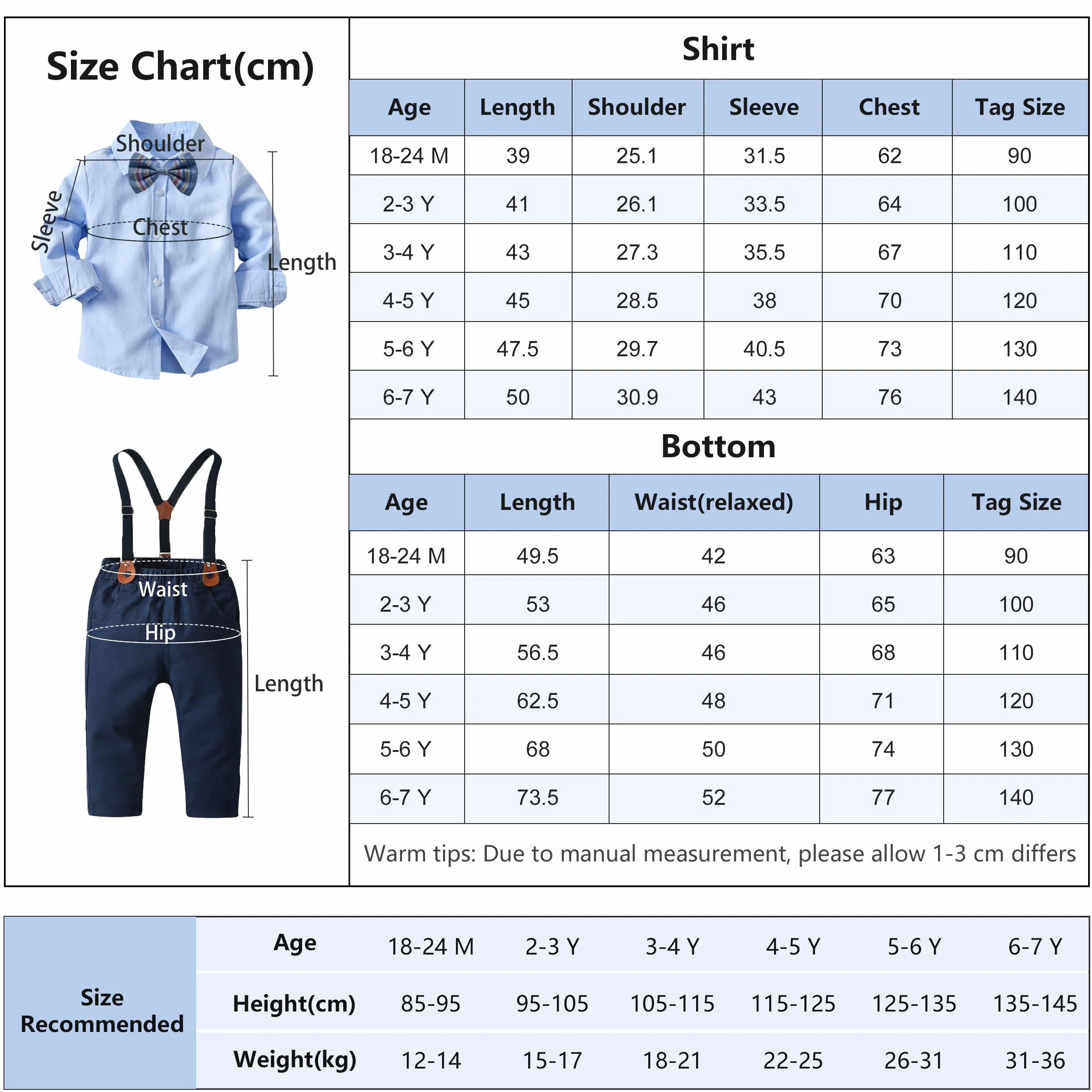 Volunoby Bebe Garçon Costume Gentleman, Noeud Papillon Chemise + Pantalon 4 Pièces
