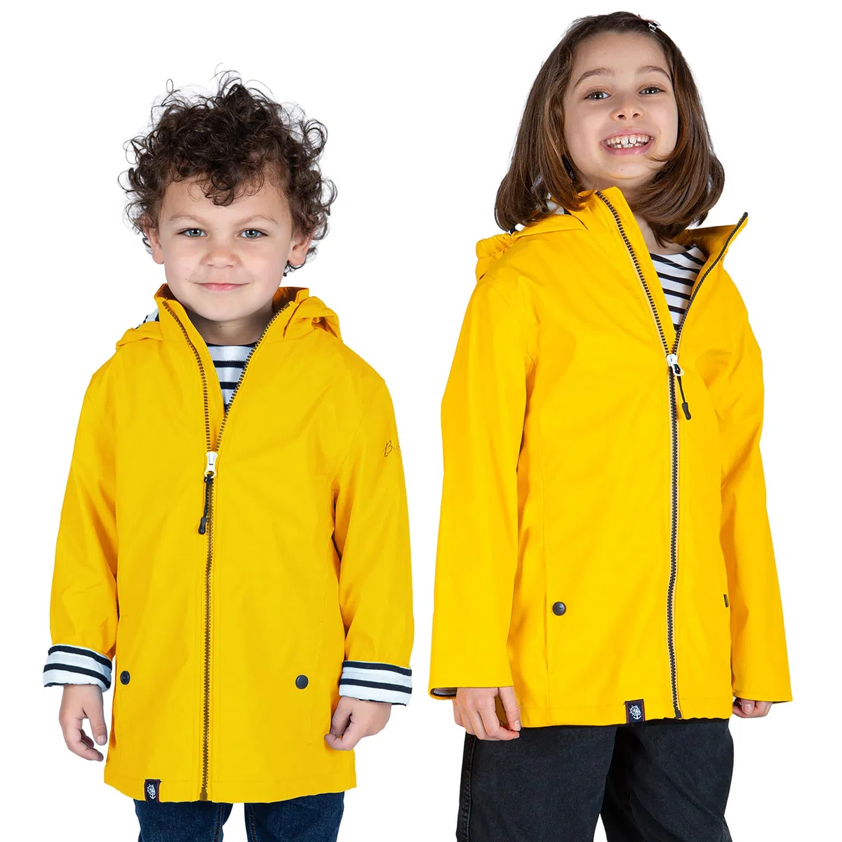Breizh Ocean Ciré Imperméable Enfant Création Française LANNION Mixte Garçon Fille Impermeable Intérieur Rayé Style Marinière Manteau Enfant 1-14 ans