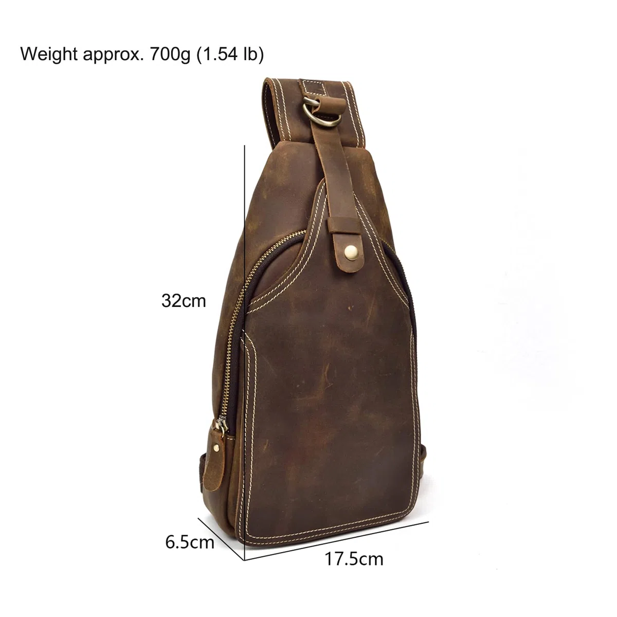 LUUFAN Men's Genuine Leather Sling Bag Chest Shoulder Backpack Crossbody Bag for Casual Sport Hiking Travel