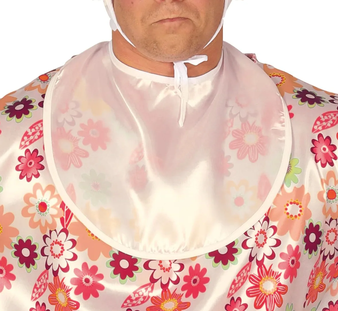 FIESTAS GUIRCA | Costume de Bebé Adulte - Bavoir, T-shirt, Coiffe et Couche - Enterrement de Vie de Garçon, Fêtes Déguisées et Célébrations - Idéal pour Homme Adulte - Blanc et Multicolore