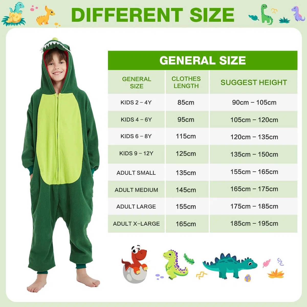 Grenouillère de Dessin Animaux, Dinosaure Pyjama Mignon, Robe Barboteuse, Costume de Cosplaypour Le Carnaval et la Fête d'halloween pour Enfants de 6 à 8 Ans