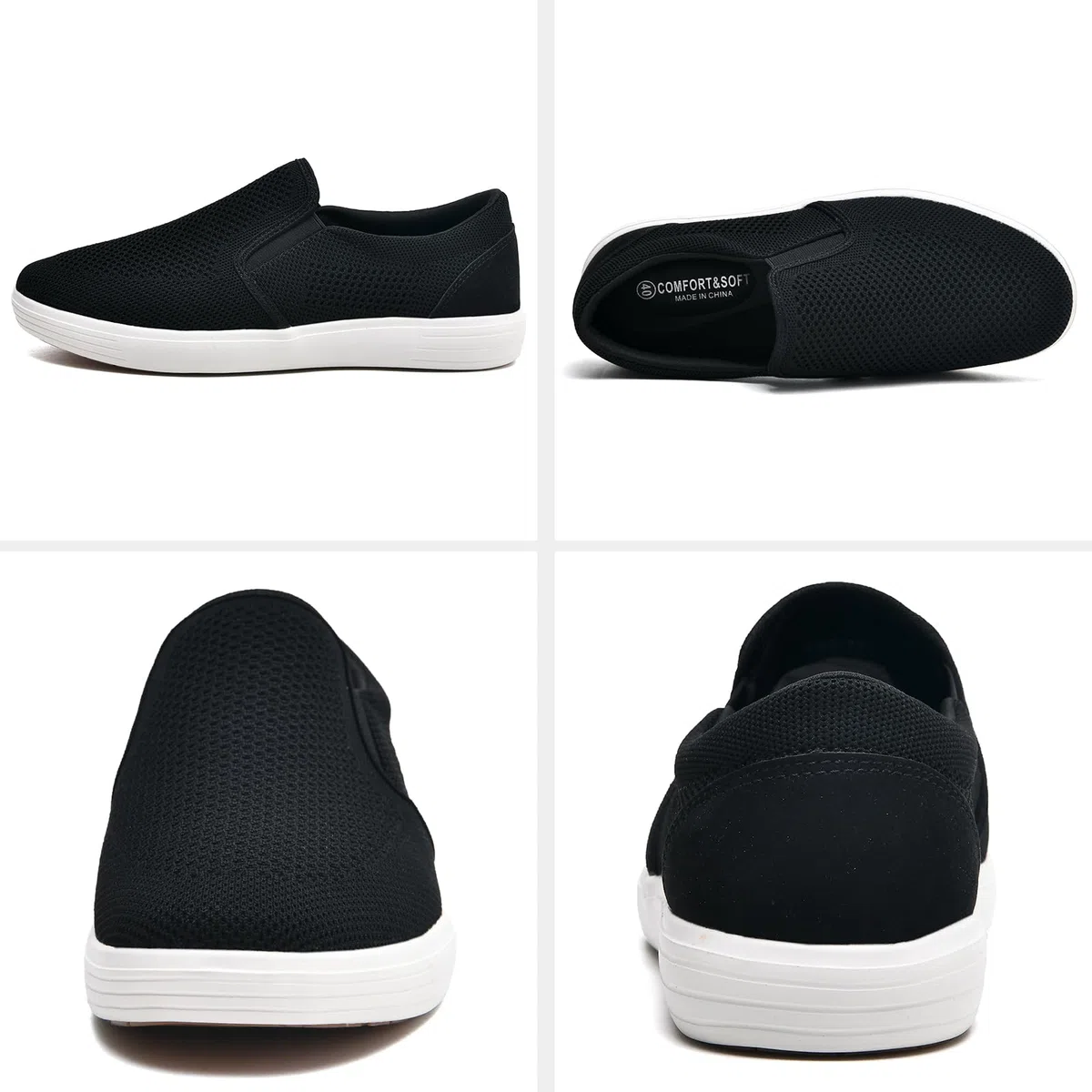 Puxowe Mocassins Slip-on pour Hommes Baskets en Maille Respirantes et Confortables Chaussures de Marche Légères et Décontractées