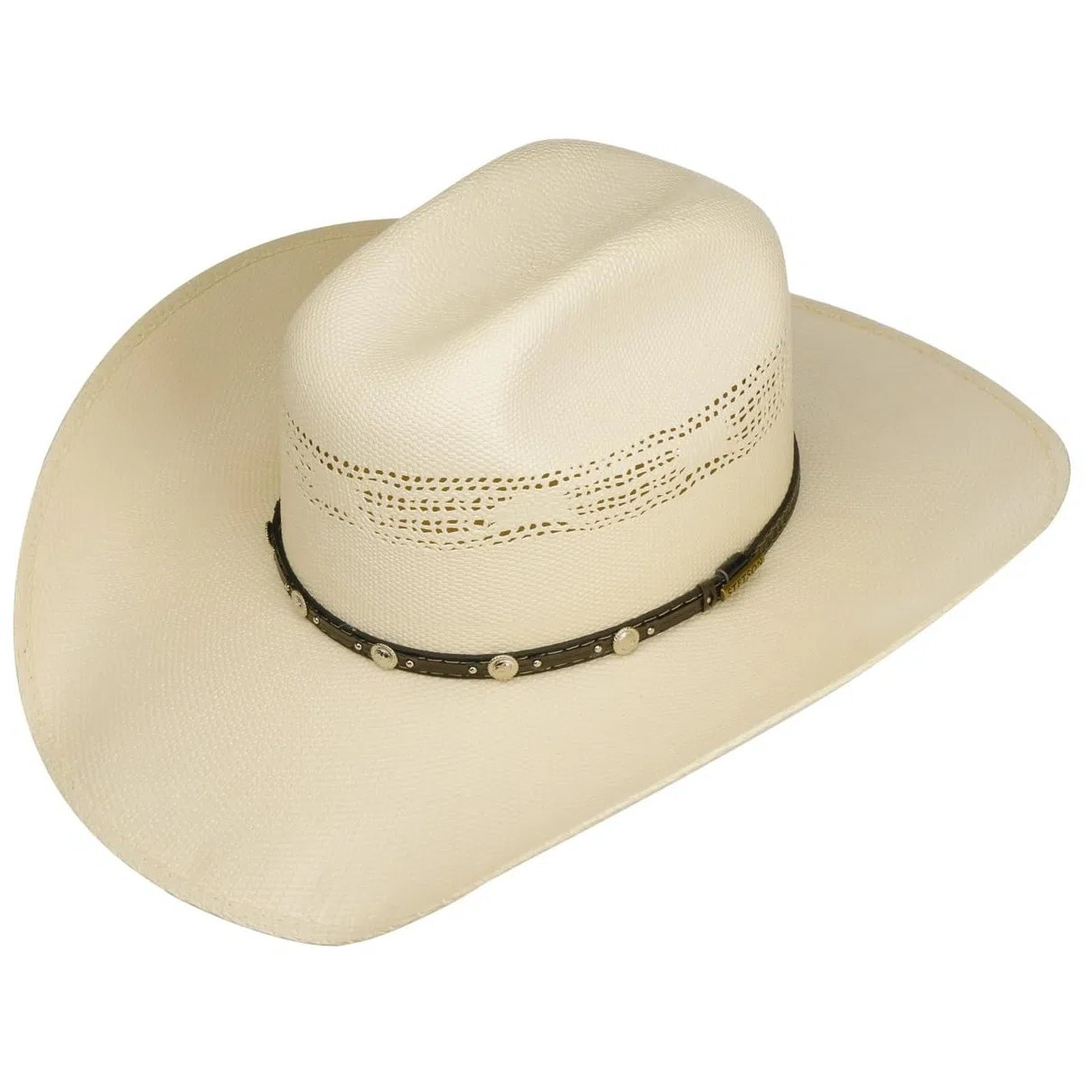 Stetson Ranson Chapeau Western ventile Paille Toyo Protection UV 40+ Bande en Cuir Unisexe Printemps Ete
