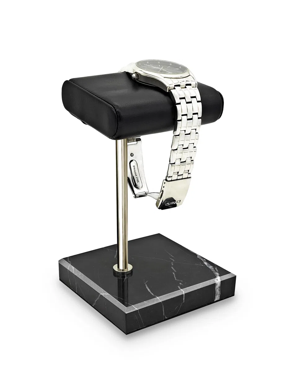 Support de montre pour homme - Support de montre en cuir - Plateau de présentation de bijoux pour montres, bracelets, accessoires de montre, cadeaux pour homme pour la fête des pères, Noël