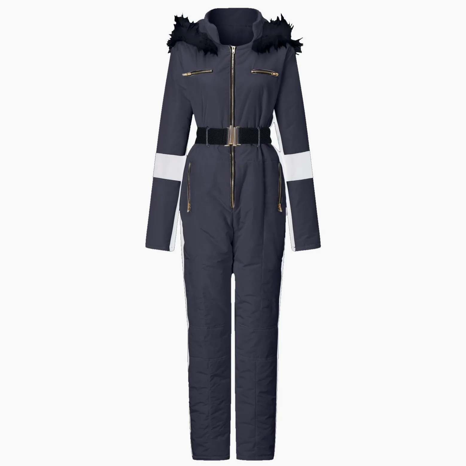 Combinaison de neige pour femme - Combinaison de ski pour femme - Imperméable - Avec capuche - Longue - Hiver - Coupe-vent - Combinaison de ski chaude - Combinaison de sport - Ensembles de neige -