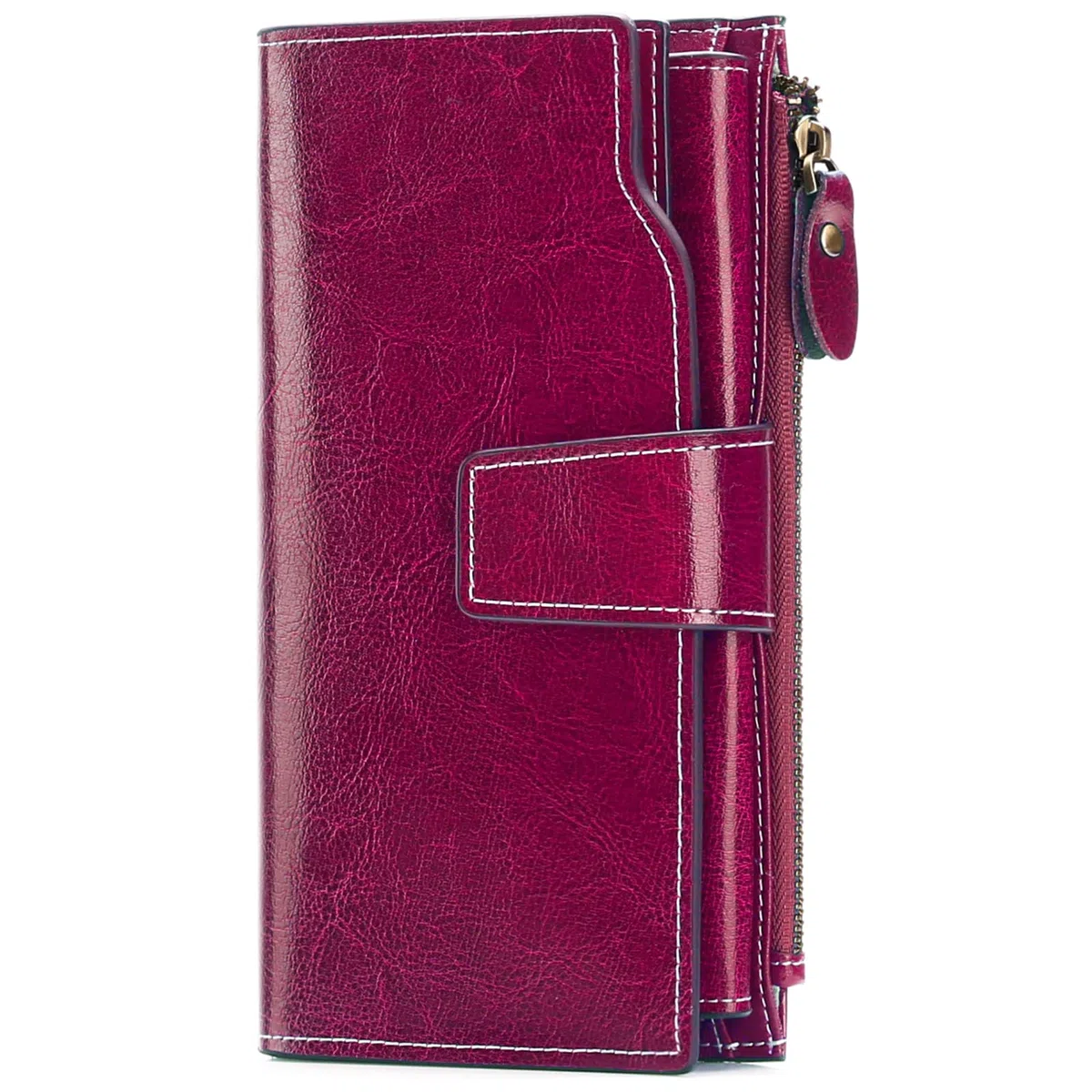 SENDEFN Portefeuille Femme Cuir Grande Capacite Porte Monnaie Femmes RFID Blocage,Porte-chéquiers Femmes Grande Capacité Fermeture Eclair Longue Portefeuille