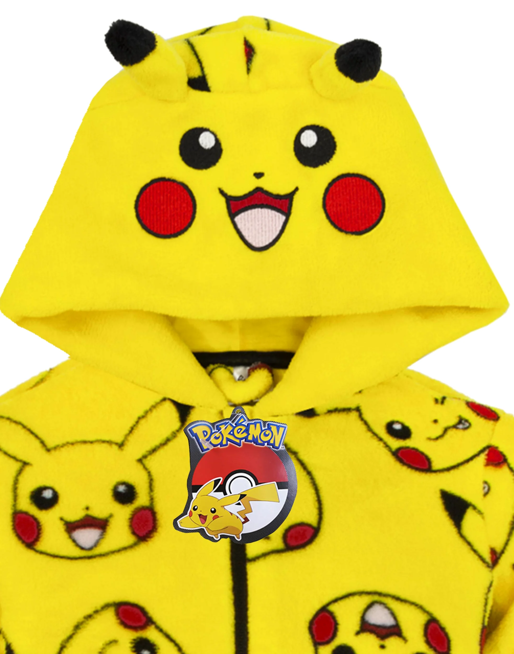 Pokémon Onesie Boys Pikachu Yellow Yellow Ears 3D Enfants Tout en Un Pyjamas PJS