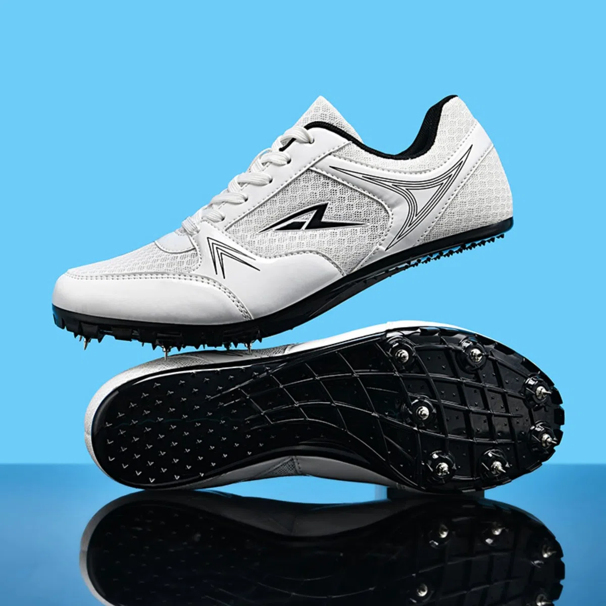 Chaussures d'athlétisme pour Hommes et Jeunes Chaussures de Sprint antidérapantes Chaussures d'athlétisme Unisexes Chaussures de Course Respirantes Chaussures d'entraînement