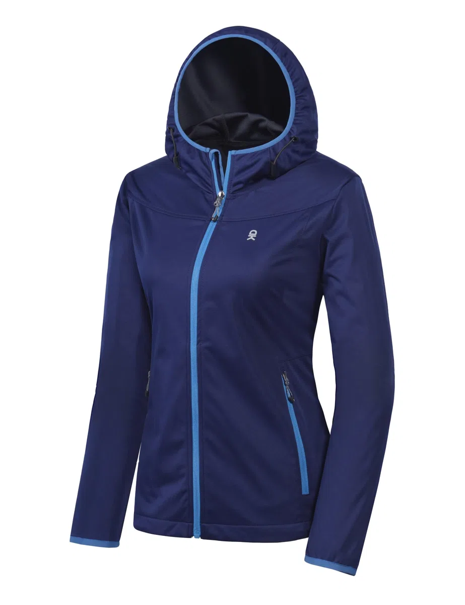 Little Donkey Andy - Veste coupe softshell légère à capuche pour femme pour course à pied, voyage, randonnée, coupe-vent et imperméable