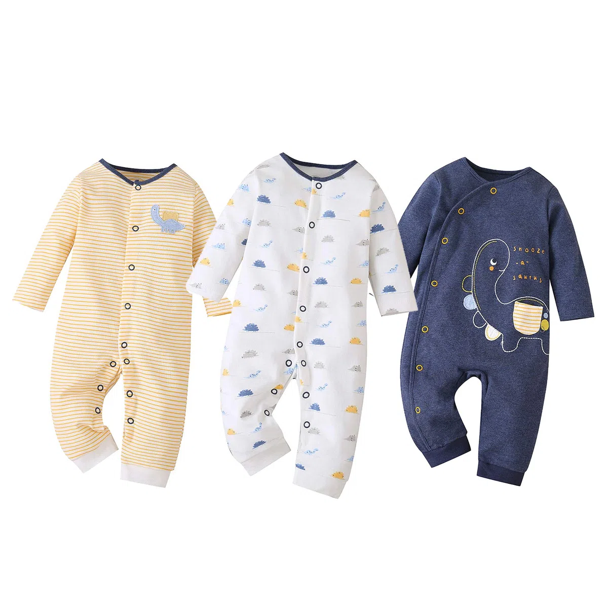 amropi Bébé Filles Garçons Grenouillères Coton Pyjamas Lot de 3 Bodys Combinaison pour 0-18 Mois