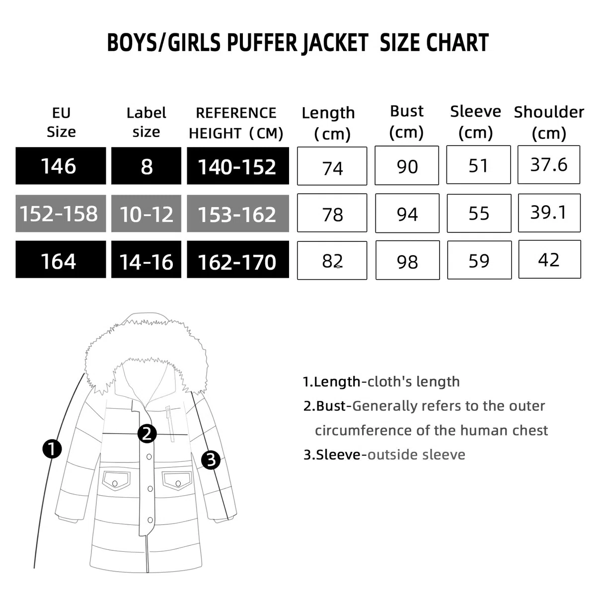 MEILONGER Garçons Filles hiver vestes doudounes enfants Ski vestes à capuche doudoune épais dchneesuit manteau coupe - vent et imperméable