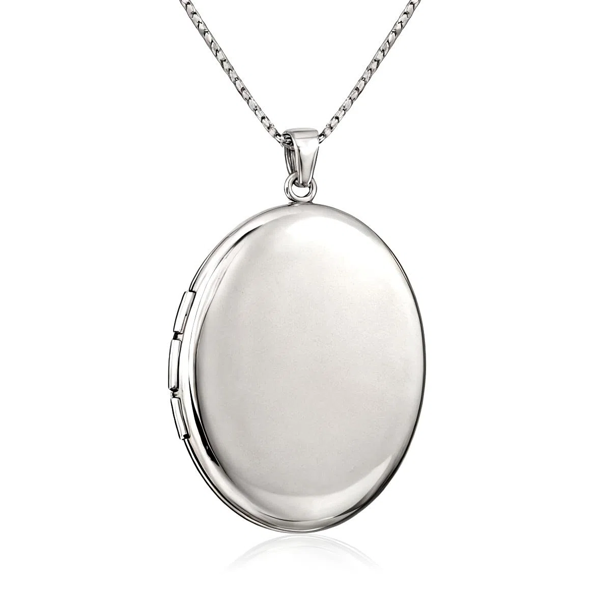Alexander Castle Collier Médaillon Ovale en Argent Sterling 925 pour Femme Fille 2 photos - Médaillon Ovale 22 mm x 19 mm avec Chaîne en Argent de 45 cm et Coffret Cadeau Bijoux