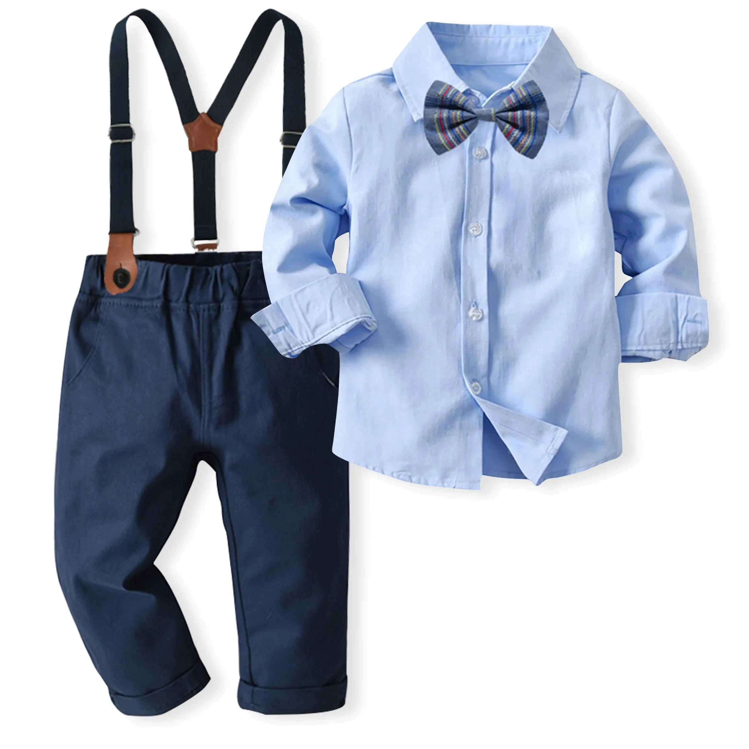 Volunoby Bebe Garçon Costume Gentleman, Noeud Papillon Chemise + Pantalon 4 Pièces