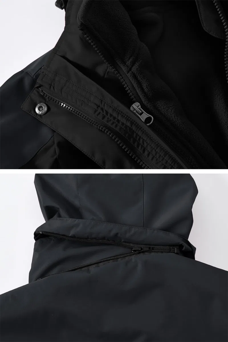 YSENTO Veste de ski 3 en 1 pour femme - En polaire - Imperméable - Coupe-vent - Chaude - Fonction d'extérieur - Softshell - Avec capuche amovible