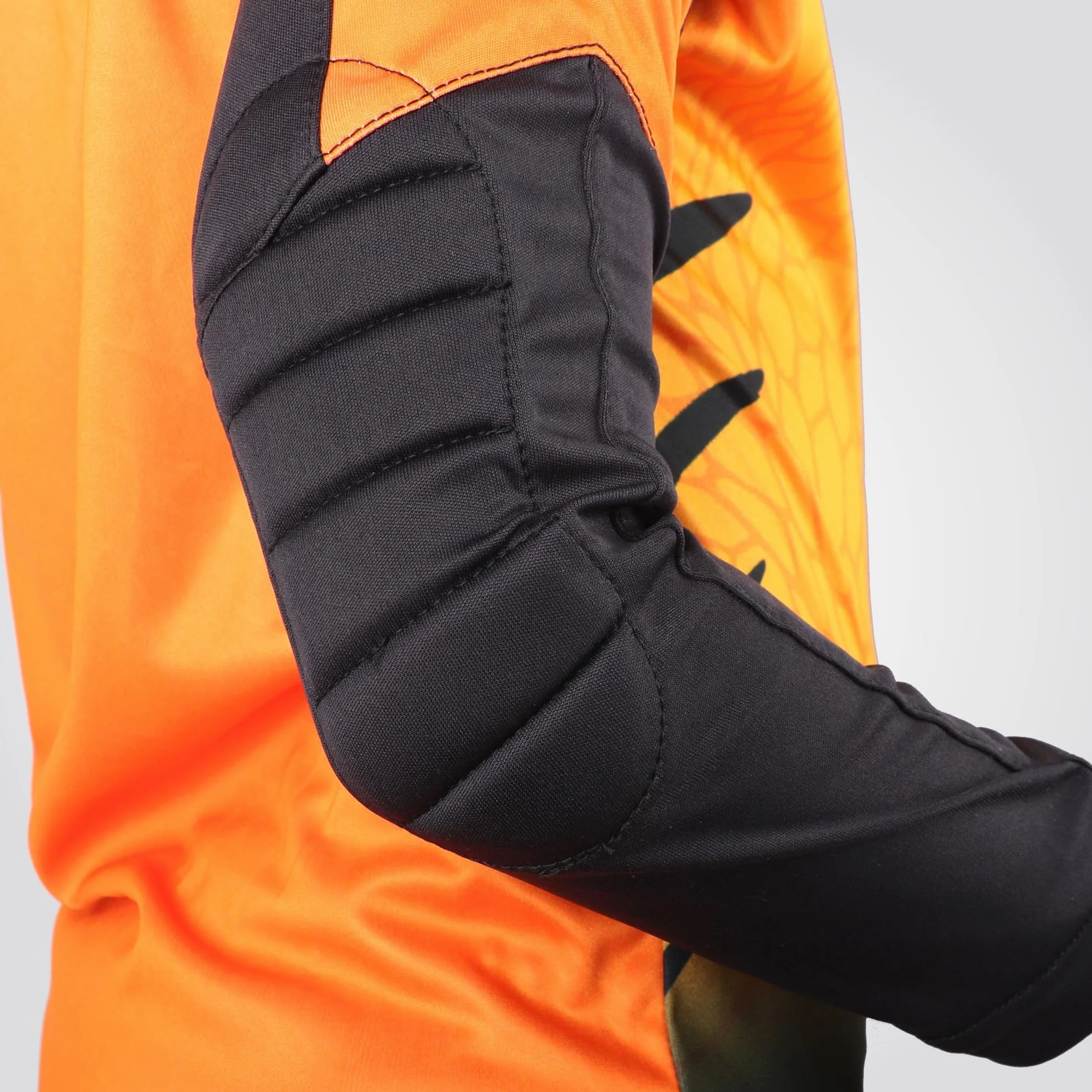 Ensemble de Gardien de But Kid Keeper Deep-Sea Orange T-Shirt Manches Longues Rembourrage Pantalon Long Polyester Enfants Orange Noir Taille 12