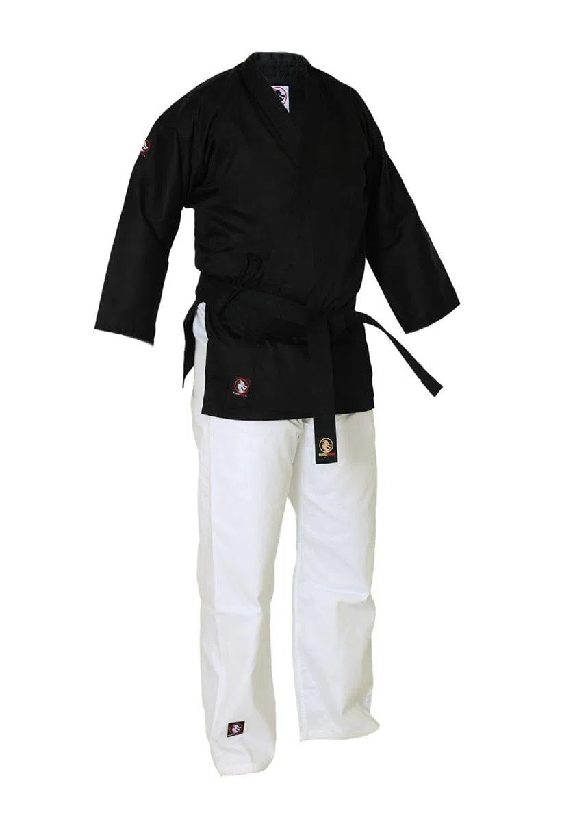 BUDOFIGHT Kimono de karaté Kobudo noir & blanc