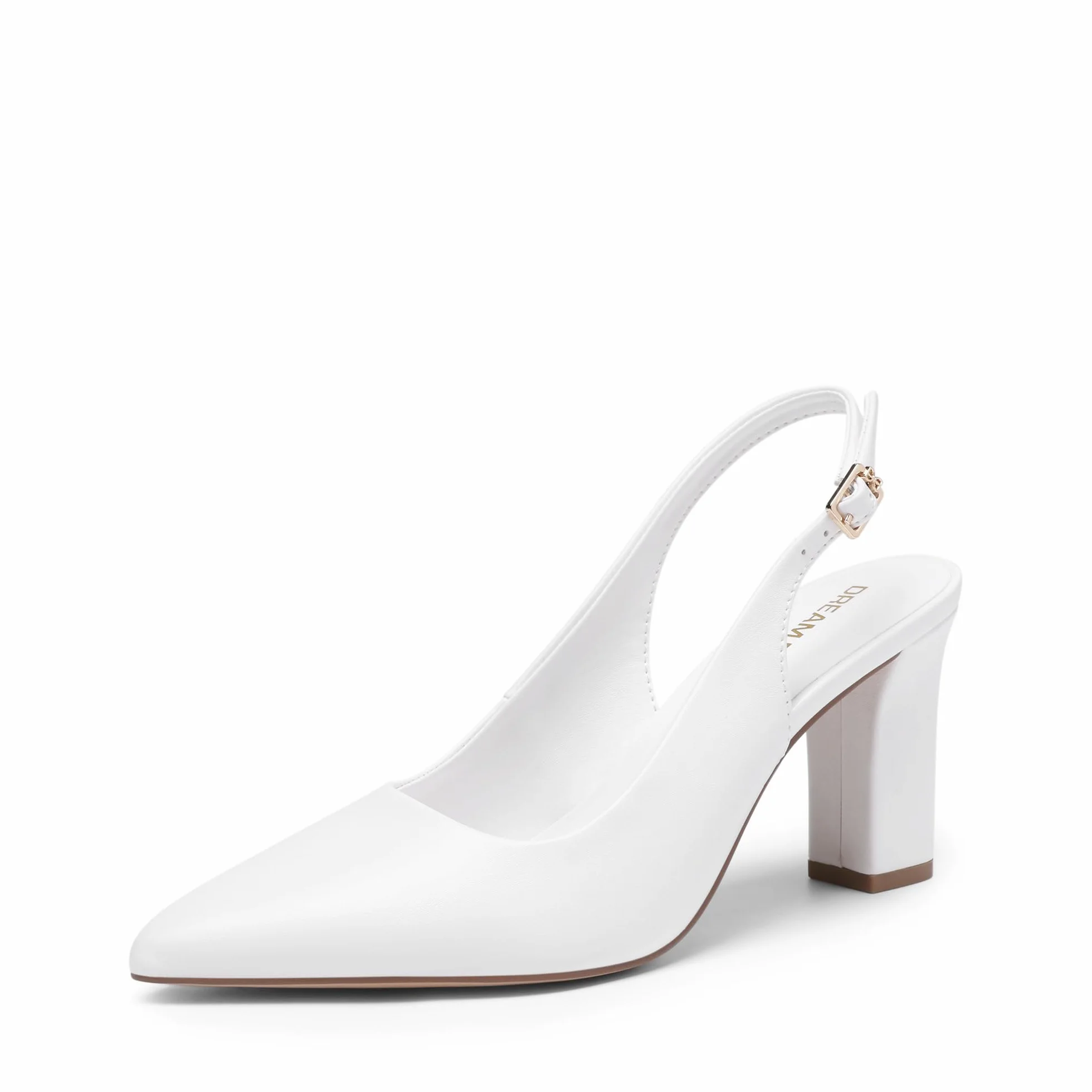 DREAM PAIRS Escarpins Femme Slingback Bout Pointu Talon Carré Chaussures à Talon Bloc Confortables Bureau
