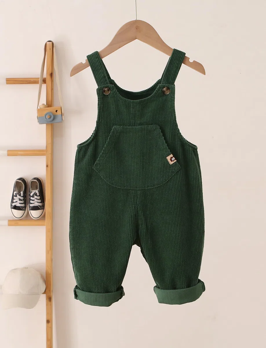 Salopette en Velours Côtelé pour Bébé Garçon Fille Combinaison Pantalon avec Bretelles 1-5 ans