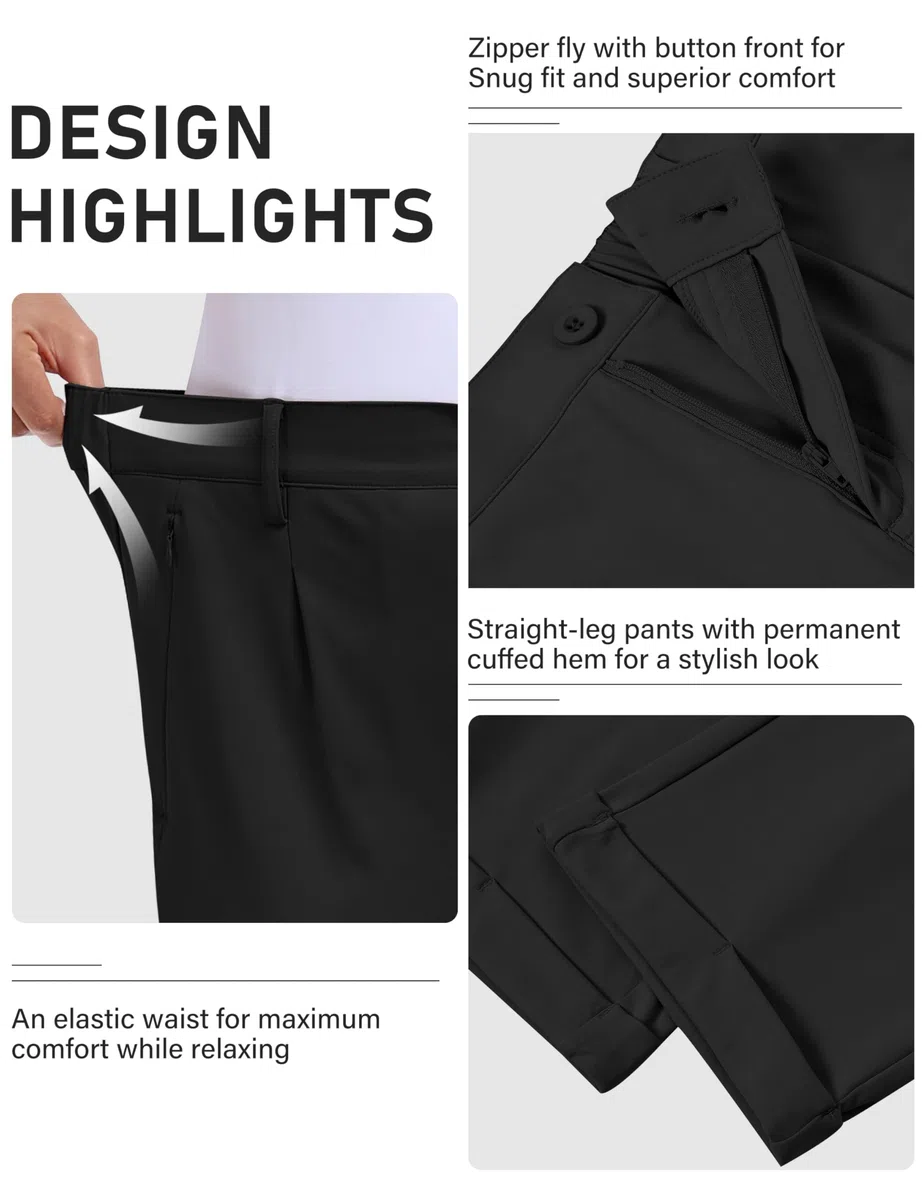 MoFiz Pantalon de Golf pour Femme Travail Business Bureau Étirer Pantalons avec Poche