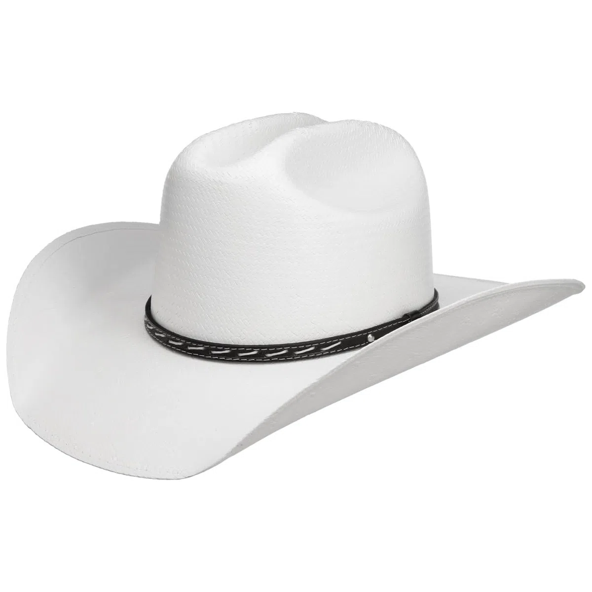 Stetson Chapeau en Paille Vanlesco Western Toyo Femme/Homme - D'Ete de Cowboy avec Bandeau Cuir Ete Printemps-ete