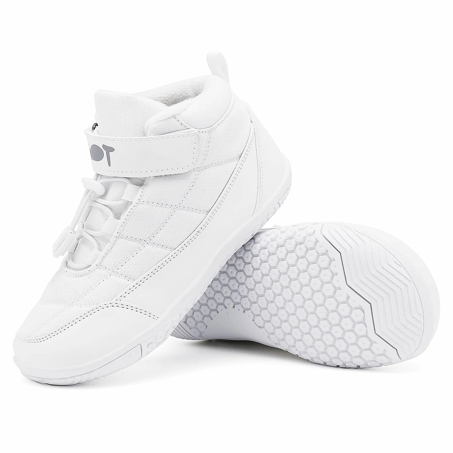 Wizshoe Chaussures Pieds Nus Enfants Trail Garcons Fille Minimaliste Barefoot Bottes Baskets Running Sneakers Léger Respirantes Antidérapantes Transition Printemps Automne Blanc 33EU