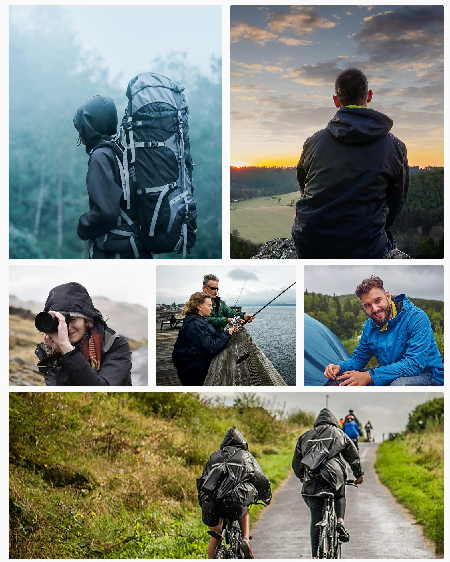 Coutyuyi Homme Veste de pluie, légère et imperméable,pliable avec capuche rangeable,pour activité en plein air,cycle