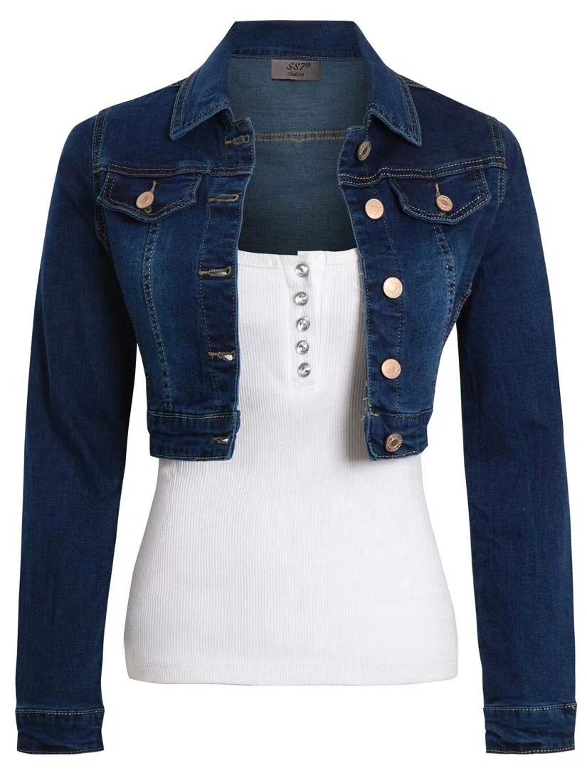 SS7 Femme Veste en Jean Cropped