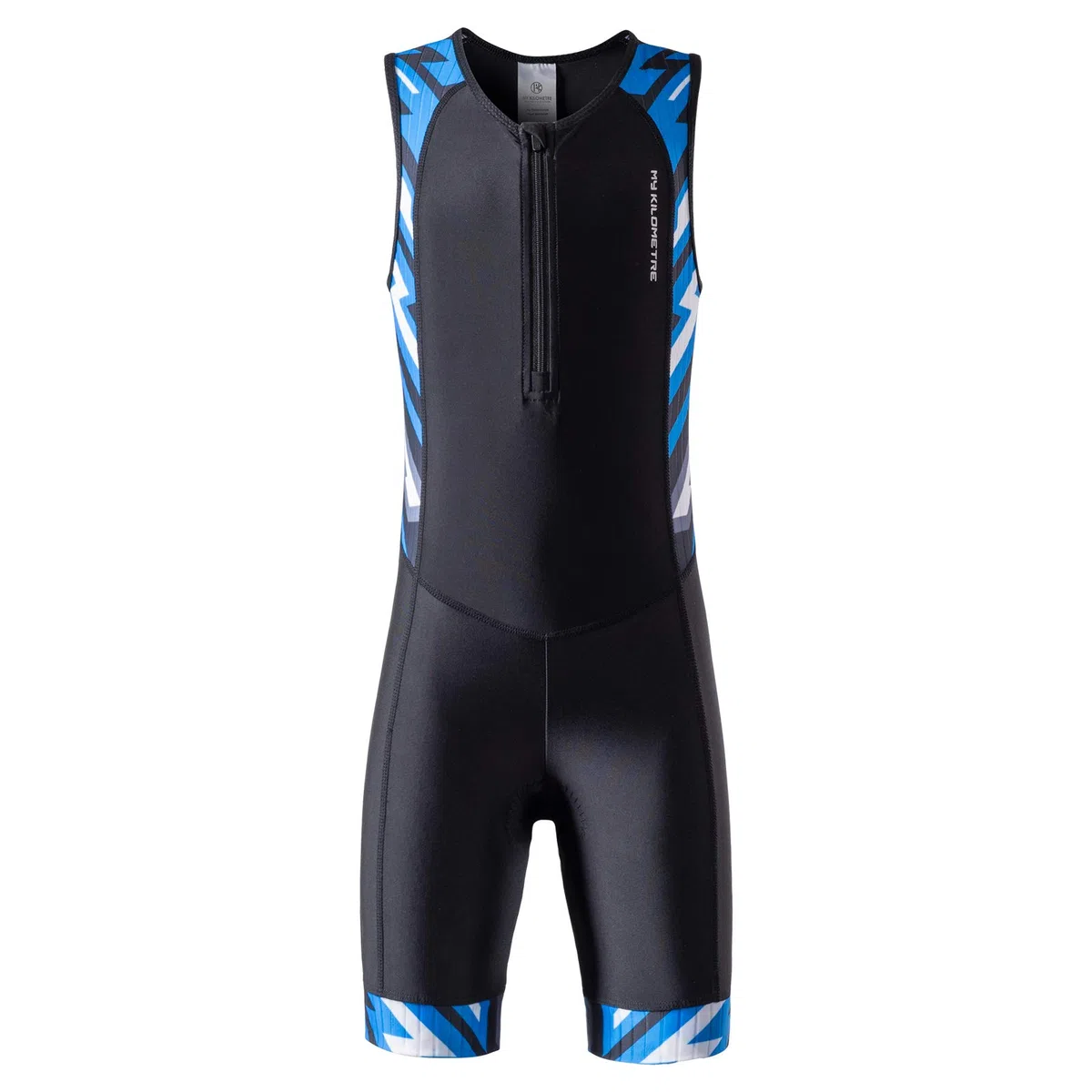 MY KILOMETRE Combinaison Triathlon Garçon sans Manches – Trisuit Respirant à Séchage Rapide avec Poche Arrière – Natation, Cyclisme & Course UPF 50+