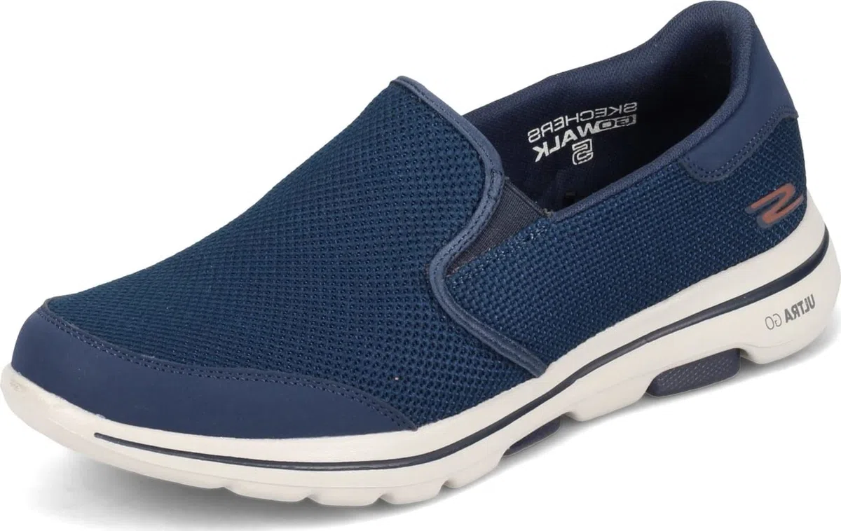 Skechers Homme Gowalk 5-Elastic Stretch Athletic Slip-on Casual Loafer Walking Shoe Basket, Bleu Marine 2, 44 EU X-Large