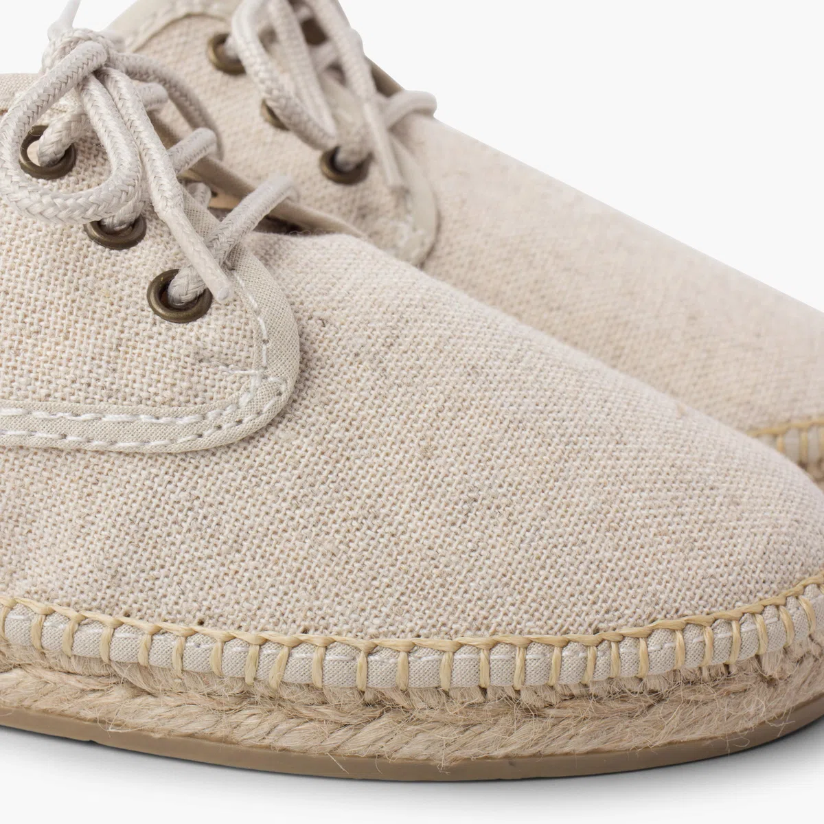 Pisamonas Chaussures Blucher en Lin avec Semelle façon Espadrilles