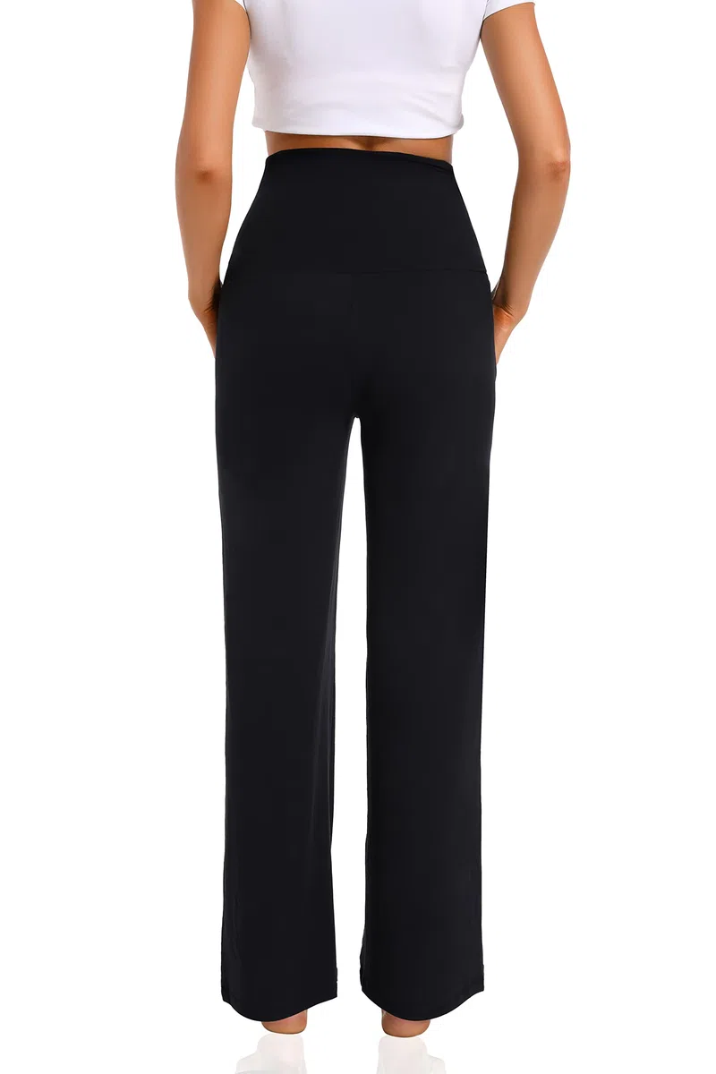 Foucome Pantalon de maternité décontracté ample et confortable avec poches pour femme