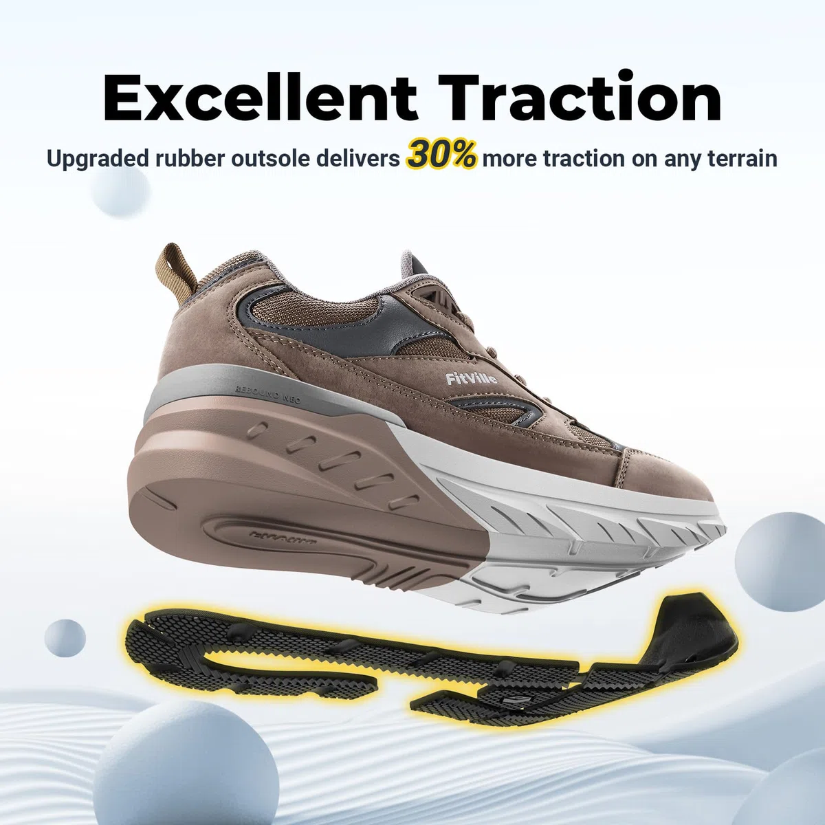 FitVille Chaussures Sport Homme Pied Large Baskets Running Antidérapant Respirant Course Jogging Marche