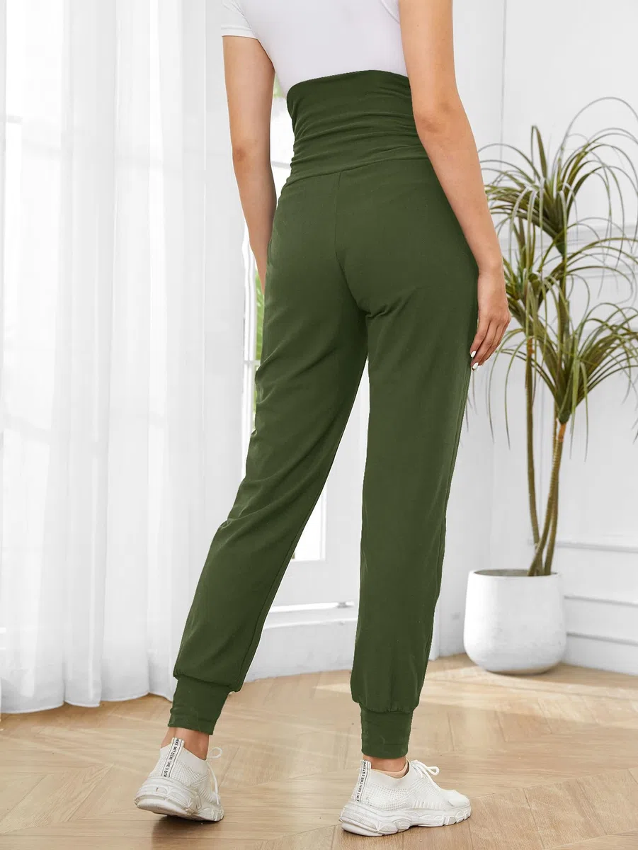 PARNIXS Pantalon de Jogging de maternité pour Femme - Pantalon de survêtement Extensible pour entraînement, Sport, Salon, Grossesse, Yoga avec Poches