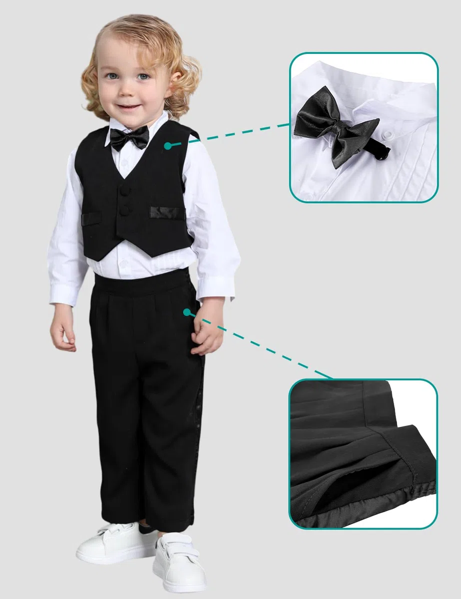 mintgreen Costume Bebe Garcon, Smoking Tenue Mariage Vêtements Cérémonie Enfants （Costumes, Gilets, Chemises, Pantalons）