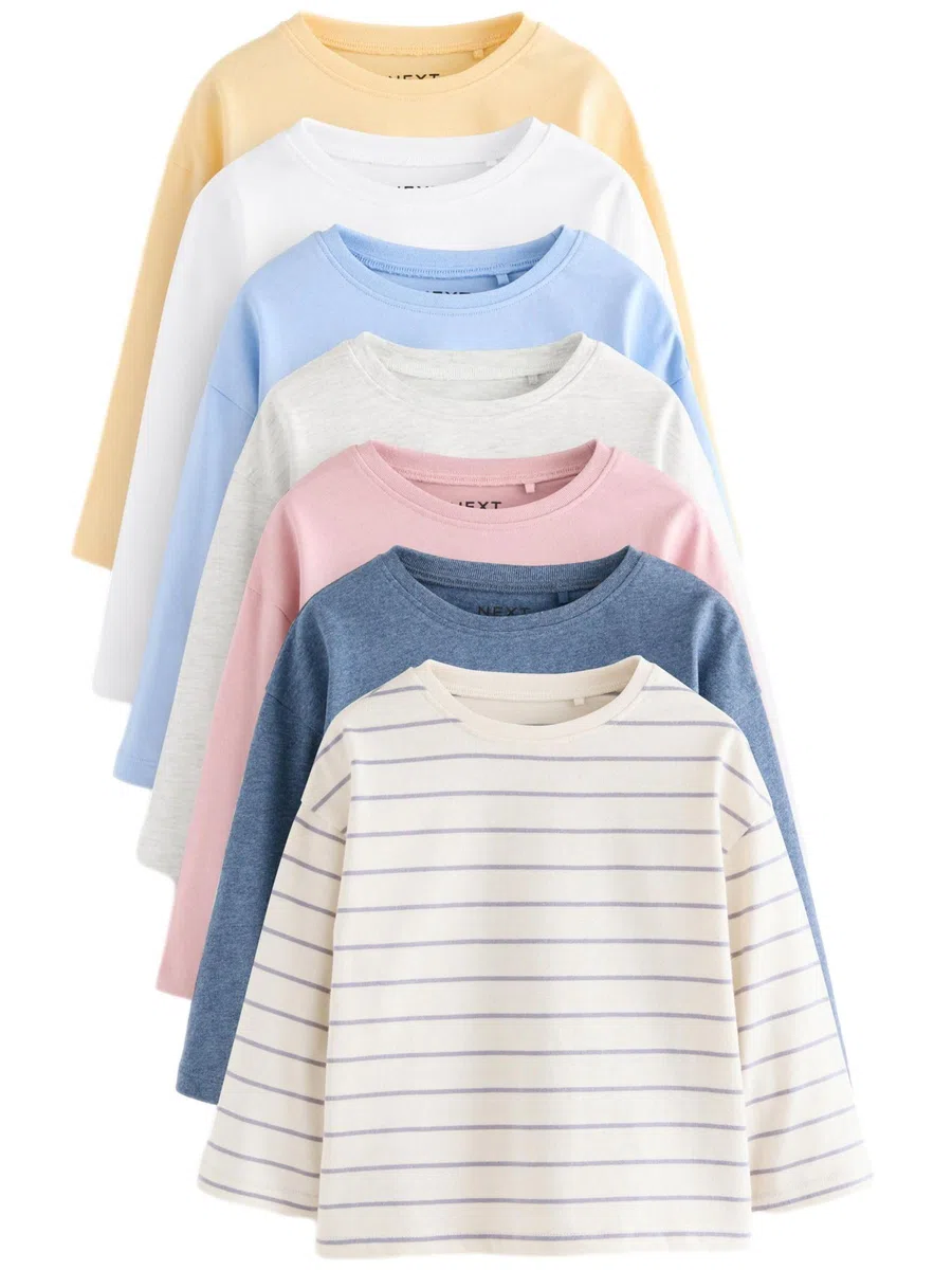 NEXT Fille Lot de 7 t-Shirts à Manches Longues