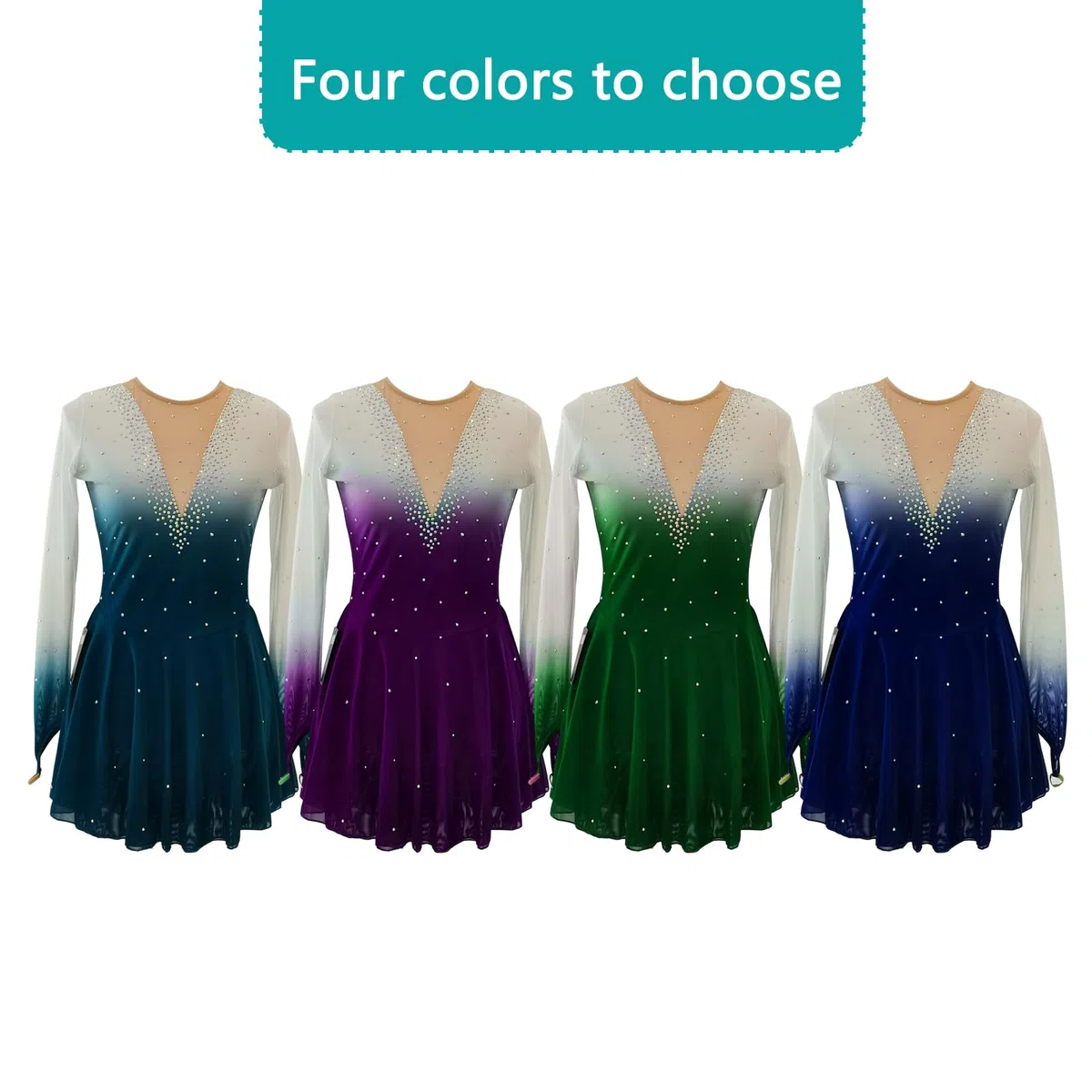 LIUHUO Robe de patinage artistique pour enfants et adultes - Quatre couleurs
