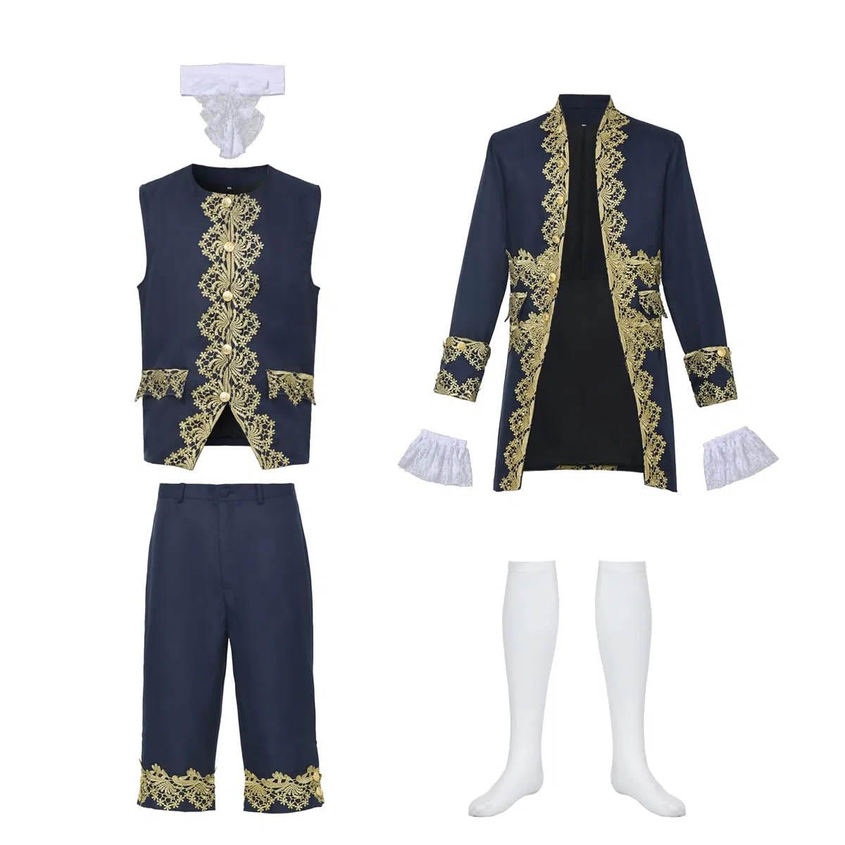 FAD-4U Costume Médiéval Manteau Victorien pour Homme Style Rococo Steampunk Gothique Prince Manteau Costume Mariage invités Makeup Party
