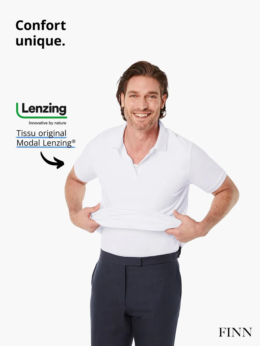 FINN T-Shirt Anti-Transpiration pour Hommes avec Insert dans Le Dos et Patchs intégrés aux aisselles pour la Forte Transpiration - Maillot de Corps Contre Les odeurs et Les Taches de Sueur
