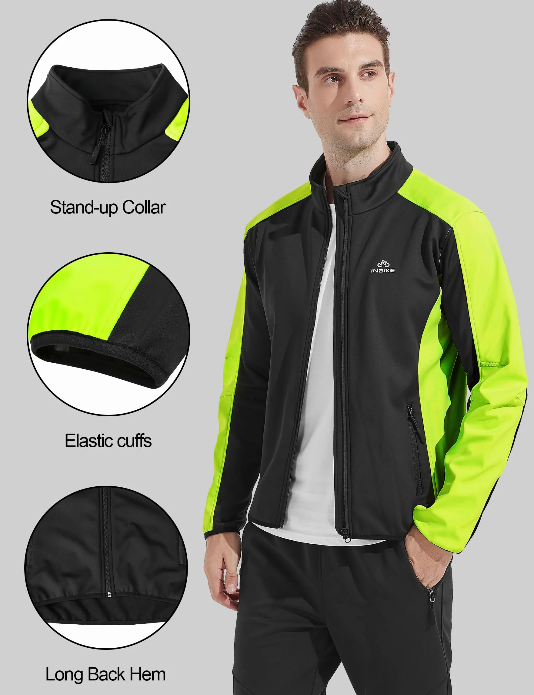 INBIKE Veste Cyclisme Homme Hiver Blouson Chaud Polaire Coupe Vent Vtt Velo WJ602