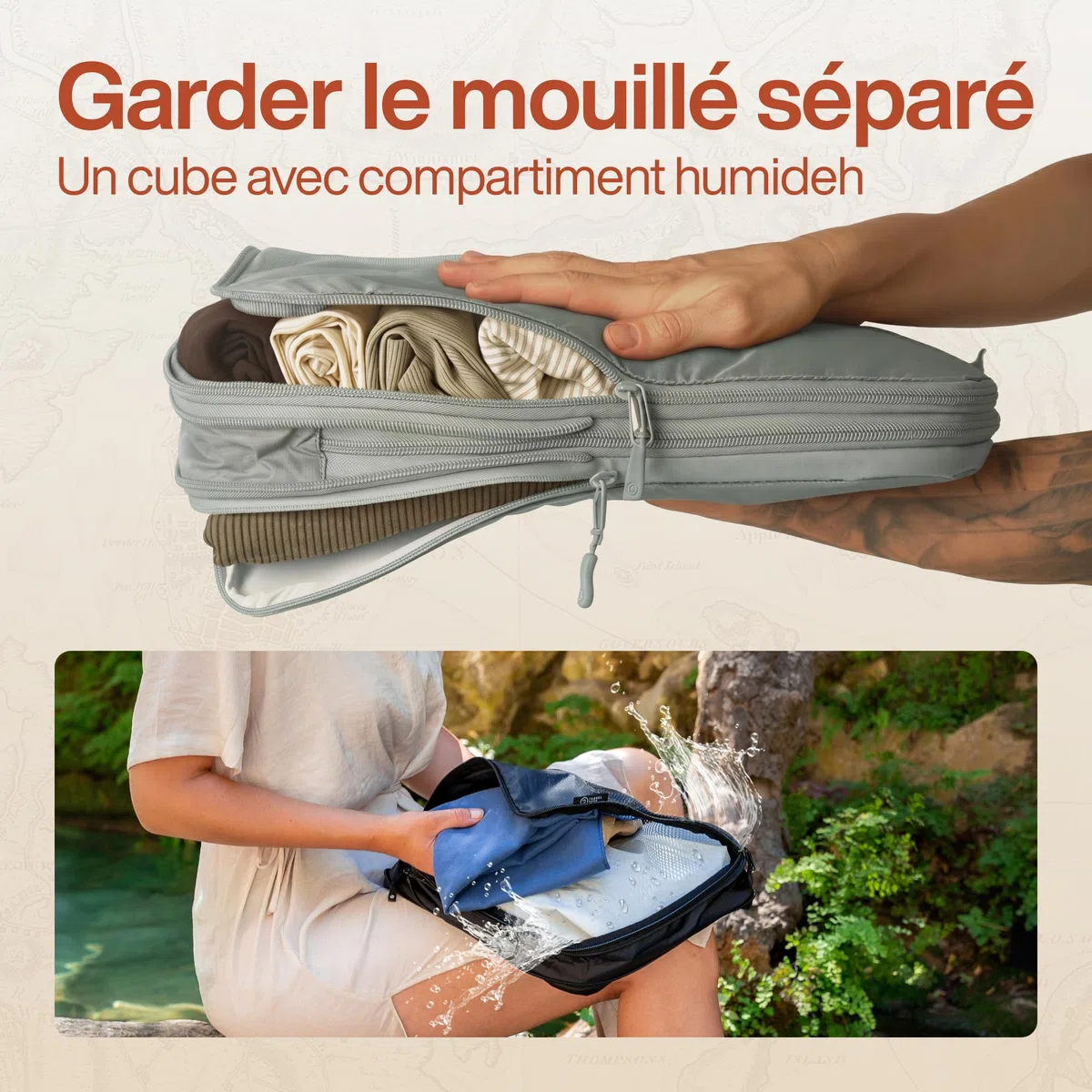 TRAVEL DUDE Organisateur Valise Compressible – Sac de Compression Voyage, Packing Cubes et Pochette Rangement – Idéal pour Rangement Valise et Organisation de Voyage