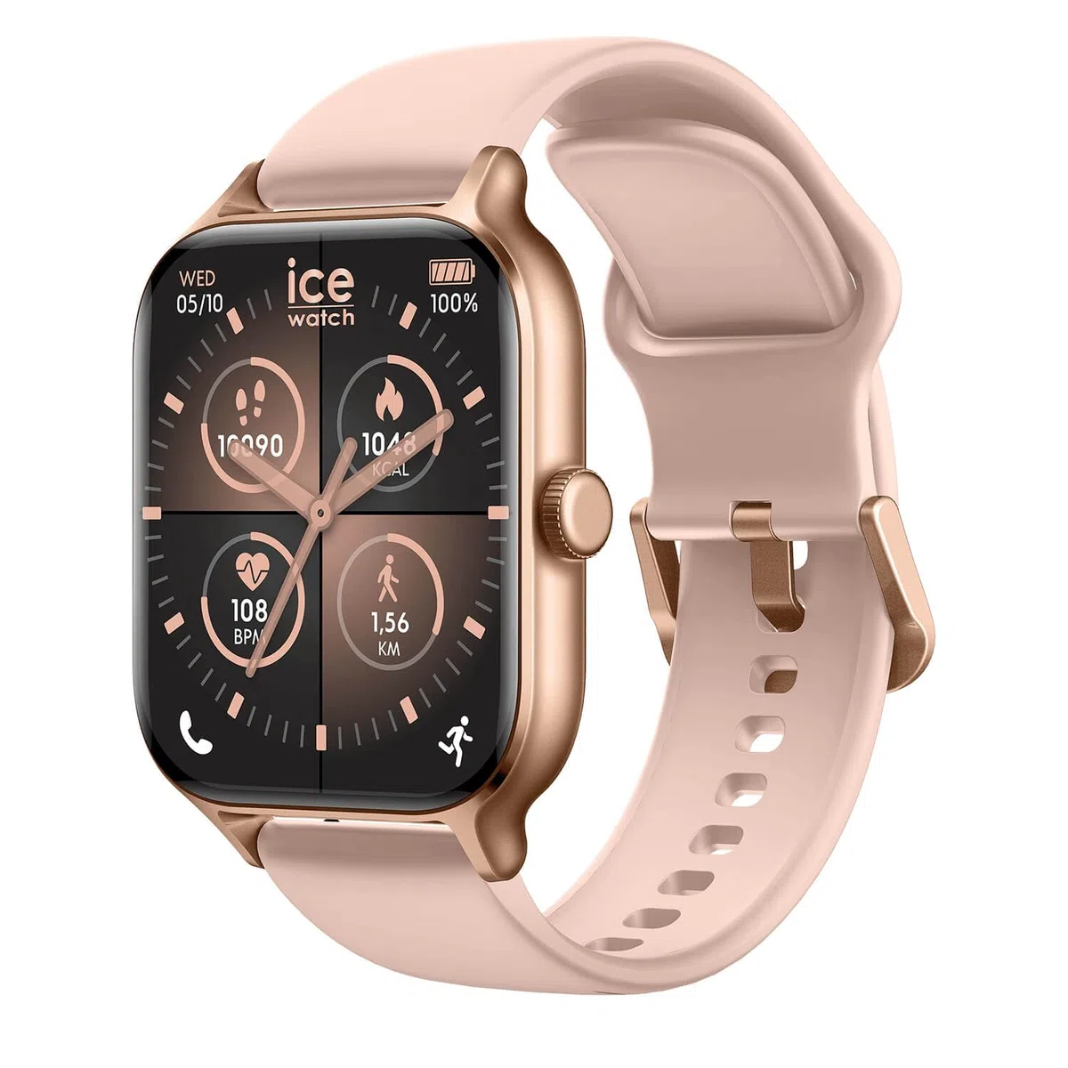 ICE-WATCH - Ice fit RT 3.0 Rose-Gold Nude - Montre connectée de Sport Rose-Gold pour Femme avec Bracelet en Silicone - 025278 (1,75 Pouces)